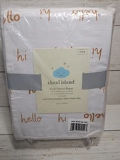 Crib Sheet Fitted Hi Hello - Cloud Island™ White/Yellow Unisex Crib Sheet. Facto