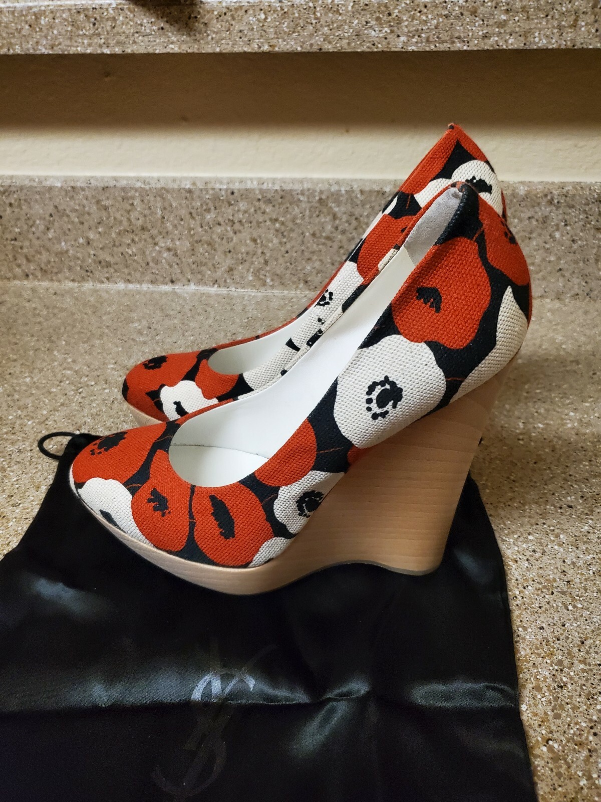 SAINT LAURENT Zeppe nuove YSL Maryna in legno di papavero taglia EU 39 US 8 5