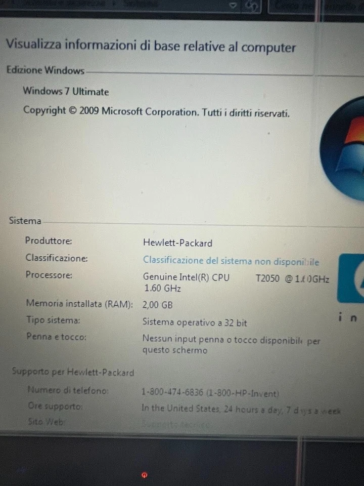 HP COMPAQ PRESARIO C500 FUNZIONANTE CON WINDOWS 7 PC PORTATILE NOTEBOOK LAPTOP - Imagen 2 de 4