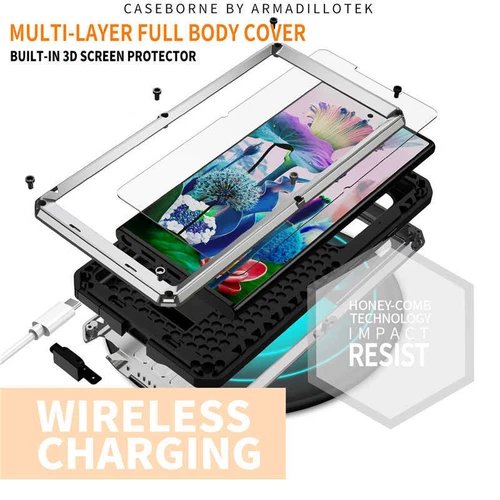 Metal Gorilla Glass Hybrid Waterproof Case Cover f Samsung S25Edge S24 S25 Ultra - Picture 4 of 52