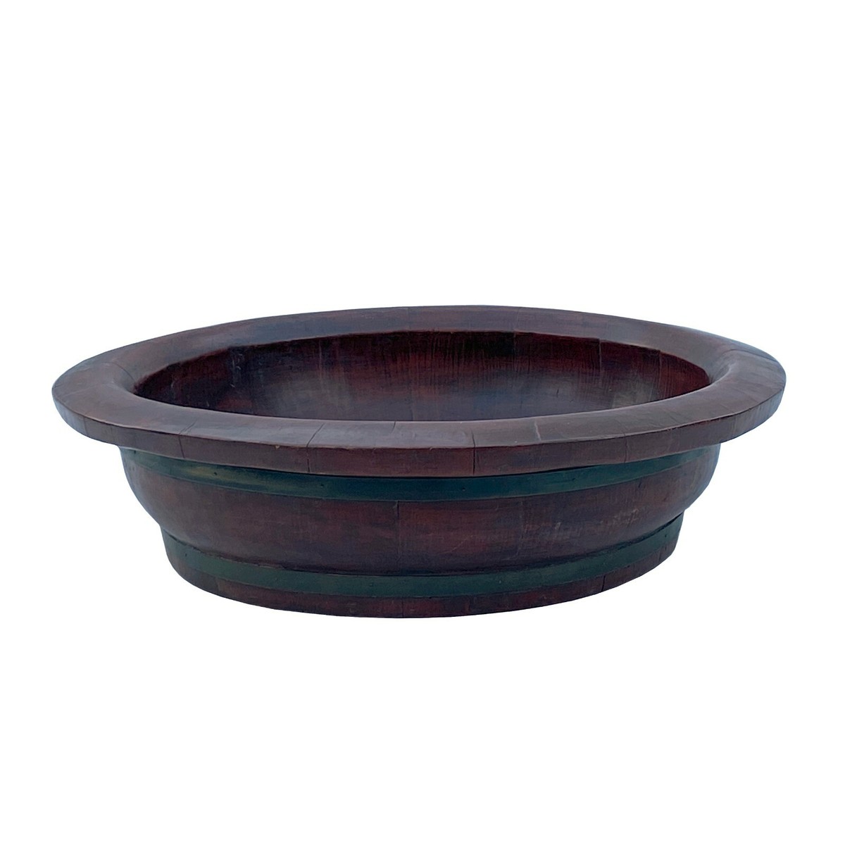 Chinese Vintage Distressed OxBlood Red Round Wood Bucket cs6024S Chinese Vintage Distressed OxBlood Red Round Wood Bucket cs6024S