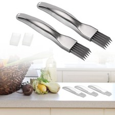 2PCS Kitchen Stainless Scallion Spring Onion Vegetable Shredder Slicer Cutter UK