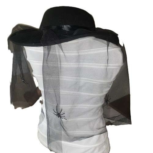 Gótico NEGRO DOLIENTE SOMBRERO VELO Roseta Araña Steampunk Halloween Disfraz Accesorio - Imagen 5 de 10