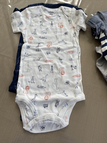 Carter's 2 Pack of 5 Baby short Sleeve Bodysuits Boys 24 months NEW 100% cotton - Picture 5 of 11