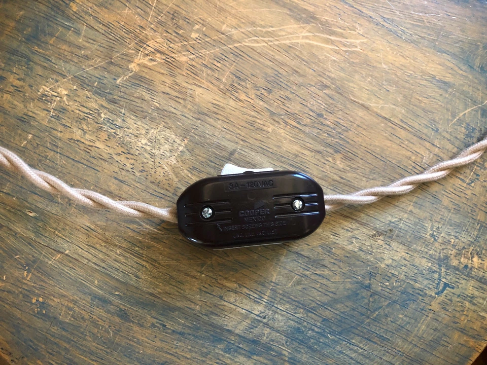 Inline Cord Switch- Cooper Vintage Style Rocker Feed Thru Switch, Lamp Wire Fans - Image 3 of 4