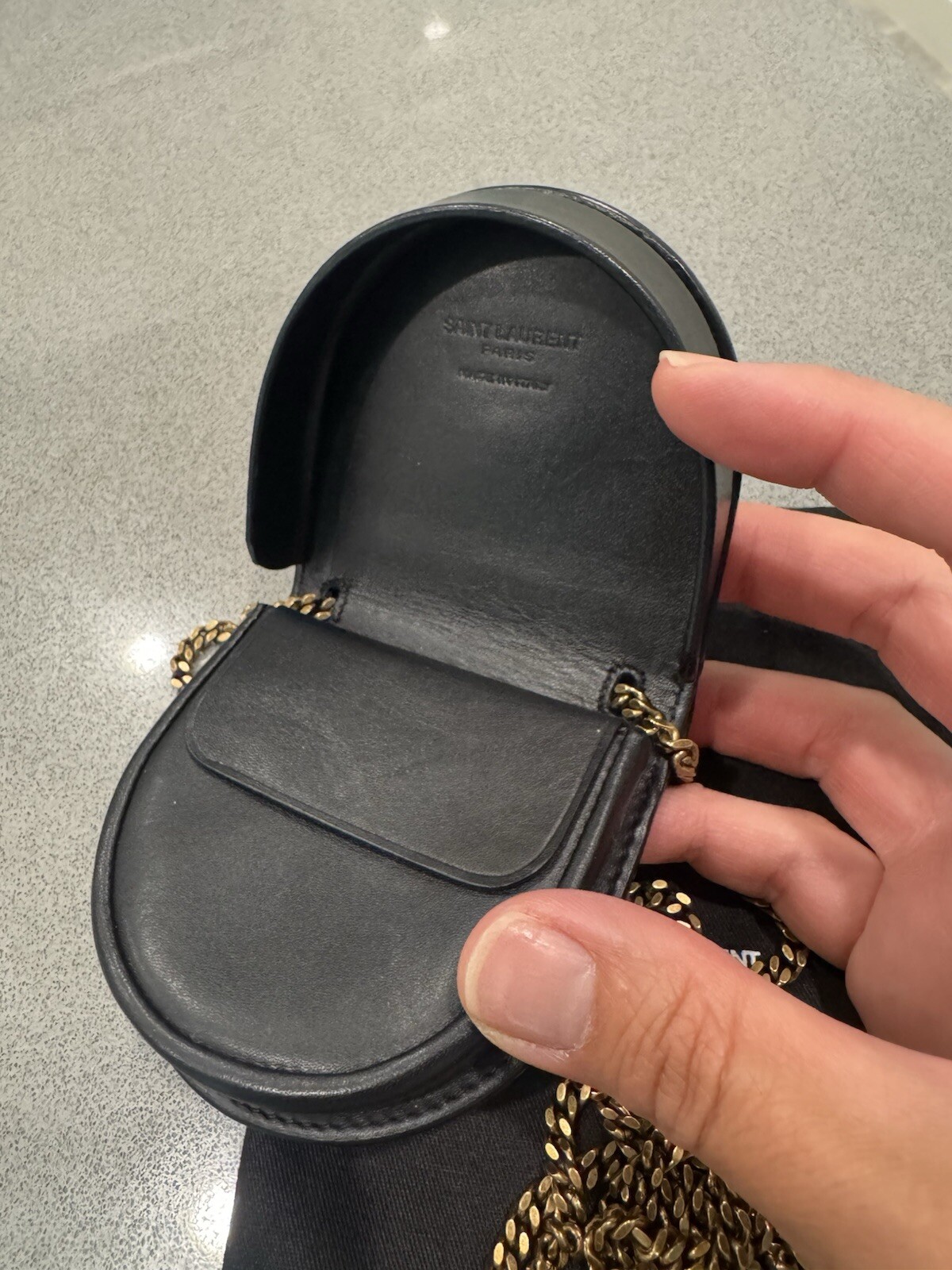 NUOVA YSL Saint Laurent Baby Kaia Mini borsa a tracolla NERA catena borsa chiave monete