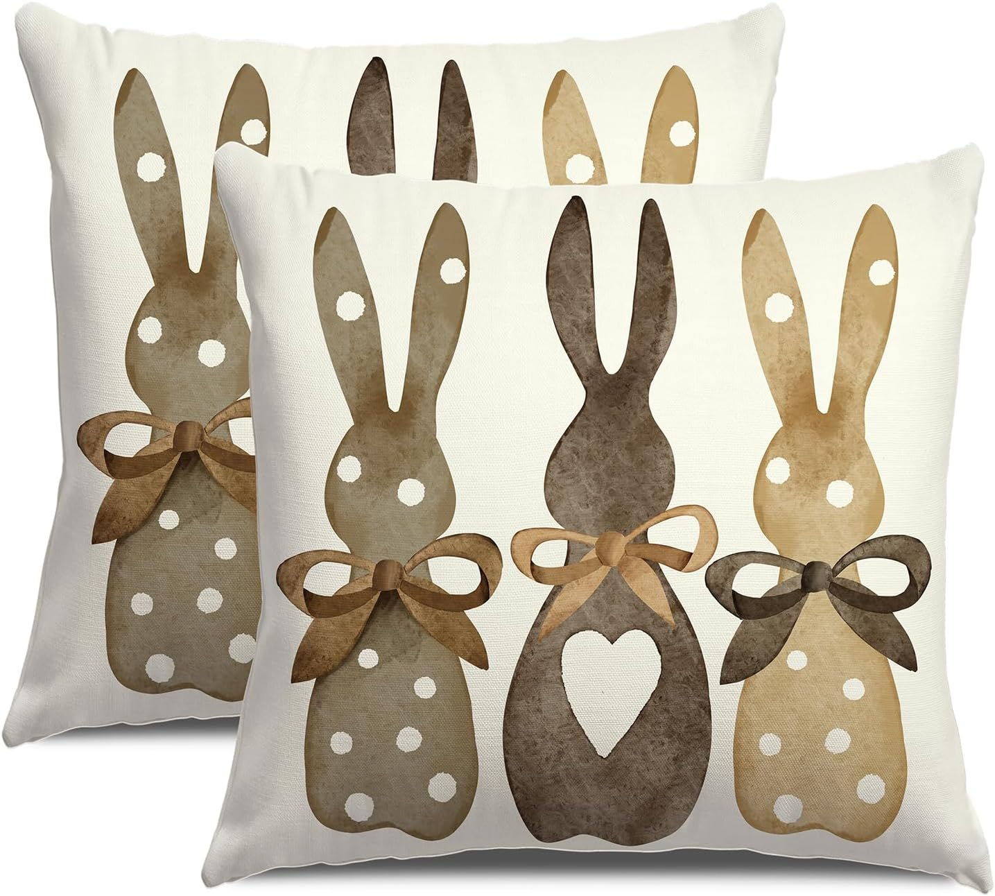 Easter Bunny Polka Dot 18x18 Inch Throw Pillow Covers Set of 2-image