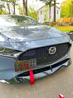 Front Bumper Tow Hook License Plate Mount Bracket Kit For Mazda 3 2019-2026 New - Bild 1 von 4