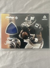 2022 Luminance Plaxico Burress Vintage Materials Player Worn Jersey Patch VM-PBU