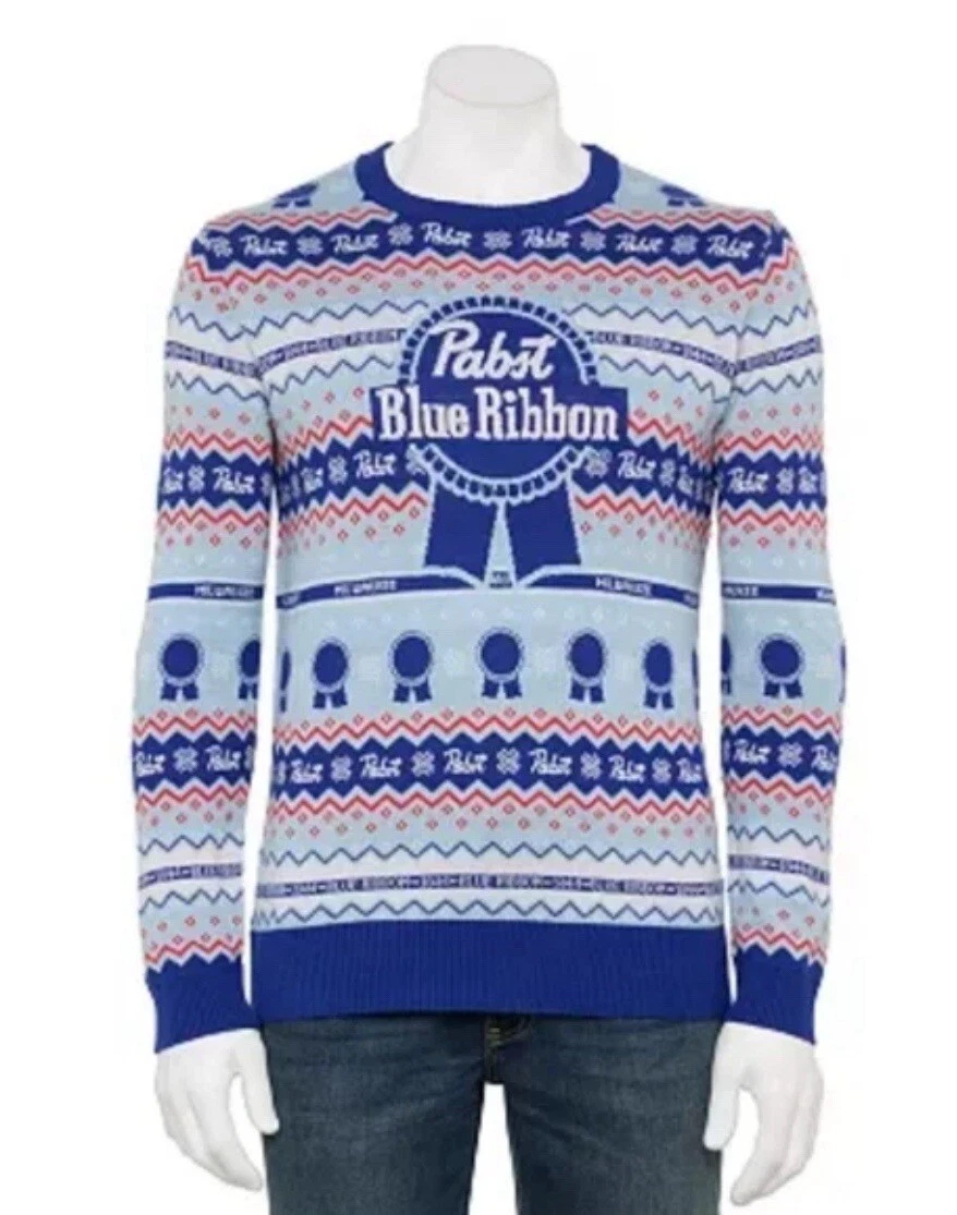 Men's Pabst Blue Ribbon Ugly Christmas Sweater
