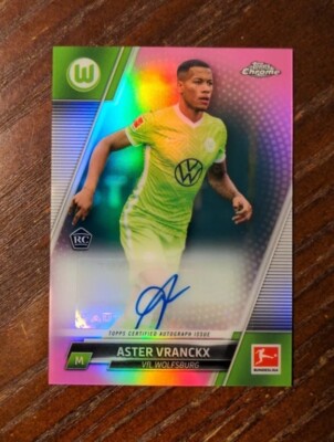 2021 Topps Chrome Bundesliga Aster Vranckx Rookie Auto Pink Refractor /75