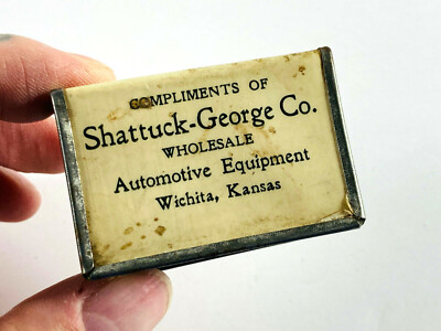 vtg Shattuck-George Co. Automotive Equipt. Advertising Match Case KS kansas 
