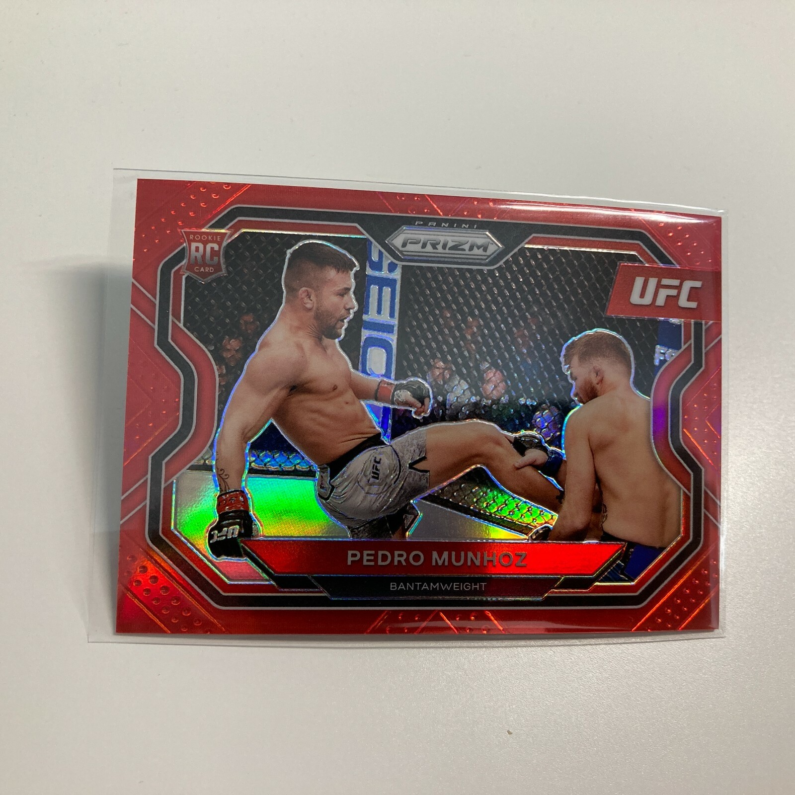Pedro Munhoz 2021 Panini Prizm UFC Red Refractor RC Rookie Card 102/275 #155