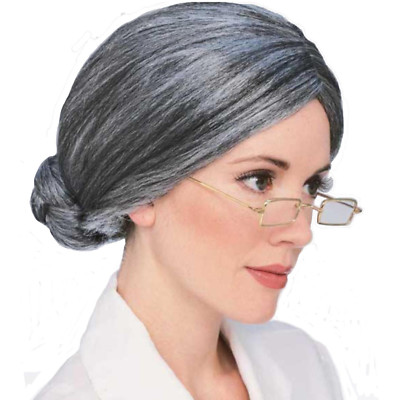 Old Lady Wig granny bun older adult grand mama theatrical fun
