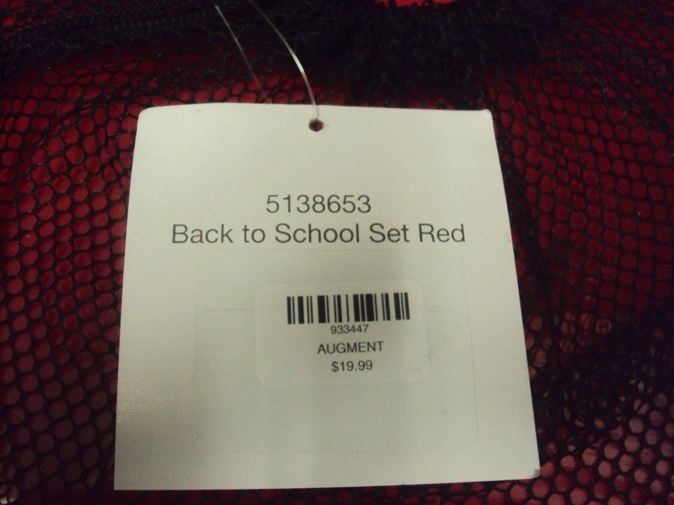 Travel Set Red Back to School 8 pieces in a Mesh Tote Bag - Image 4 of 4