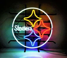 New Pittsburgh Steelers Neon Light Sign 14"X14" Bar Beer Pub Wall Decor Artwork