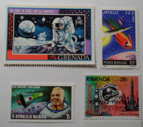 STAMPMART : GRENADA / RWANDA / ROMANIA / MALDIVE 4v SPACE MINT / USED STAMPS