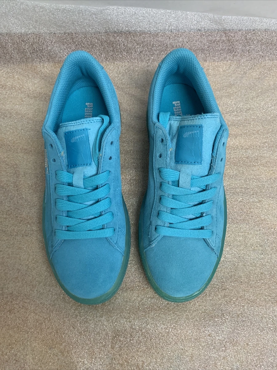 Puma suede kids best sale silver