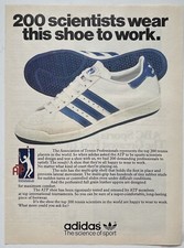1970s vintage Print Ad Adidas the science of sport, ￼ ATP tennis