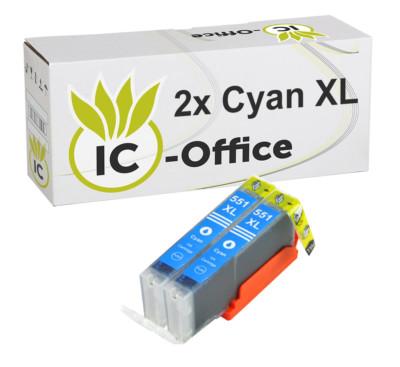 2x ink cartridges CLI-551 XL cyan CANON PIXMA MG6450 MG5450 MG6350 MX725 MX925