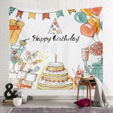 Large Happy Birthday Backdrop Banner Scene Setter Background Cloth Party Decor