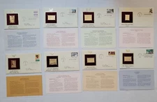 8x First Day of Issue 22k Gold Replica Stamps Lot Jackie Robinson Etc.