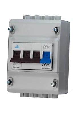 PROTEUS WEC44100 100A 4 Pole Terminal Mains Switch Meter Supply Board Isolator 3 Phase