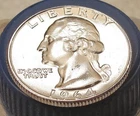 1964     Brilliant Uncirculated  Quarter 90% SILVER    Blazing  Luster #408 ~ 4