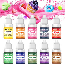 Oil Based Food Colouring Set -  10 Colours Highly Concentrated & Oil - Soluble F