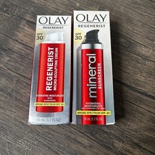 Olay Regenerist Sunscreen SPF 30 Hydrating Moisturizer Lot of Two 1.7oz 4314