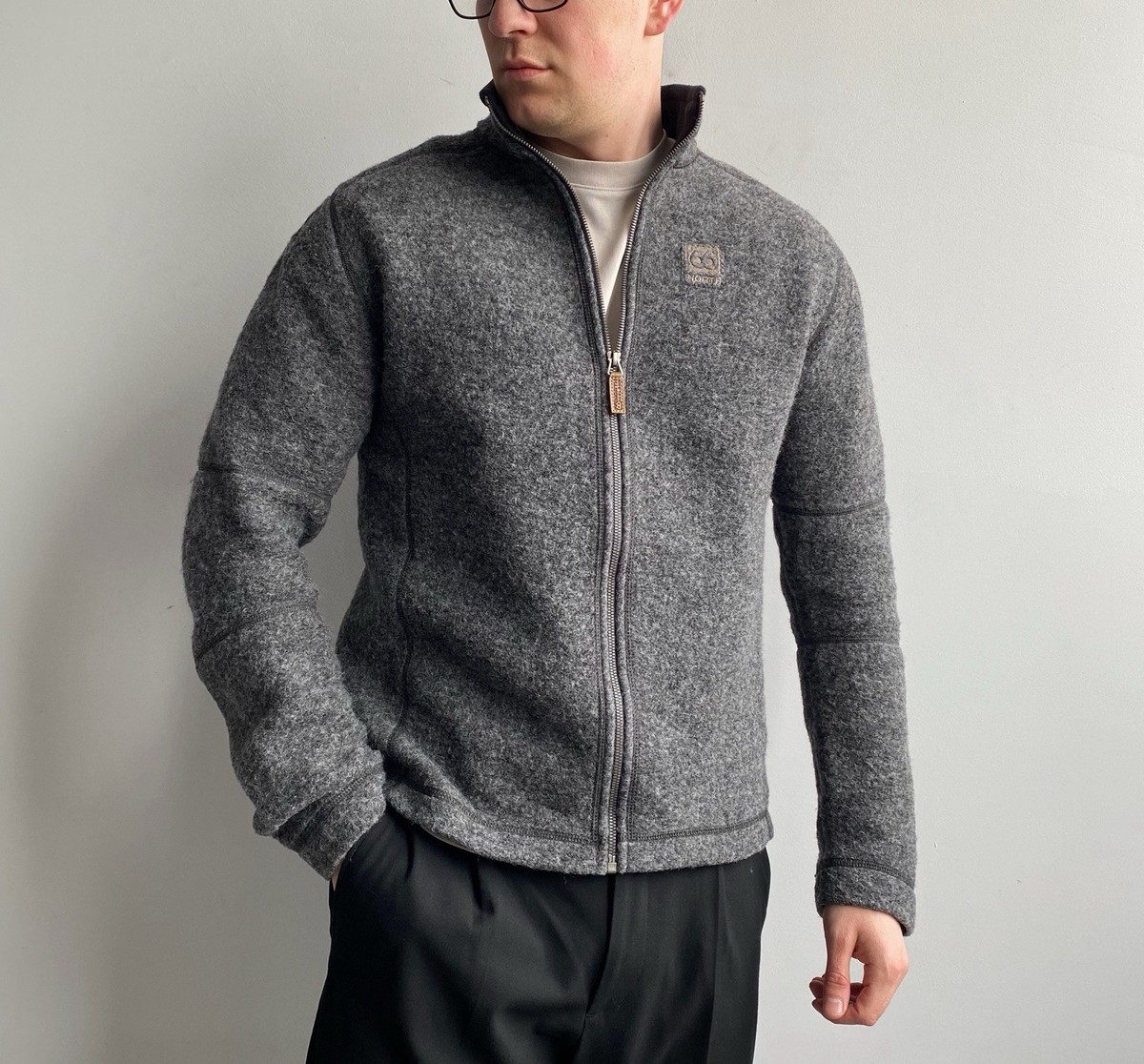 66 North Iceland Kaldi Sweater Wool Blend Men's Jacket Grey