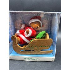 NOS Teddy Bear Story by Applause Santa with Sleigh 1980s