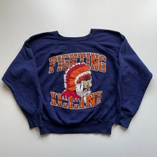 Vintage Illinois Fighting Illini Crewneck Sweatshirt Youth Medium 90s University