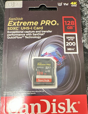 SanDisk Extreme PRO SDXC UHS-I V30 128GB High Speed Memory Card 4K UHD