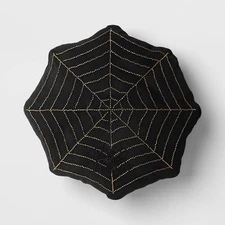 Shaped Beaded Web Pillow - Black/Gold - Threshold