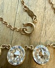 8.58g Solid 14K Yellow Gold Rolo Chain CZ Station Necklace Vtg 18” — photo 6