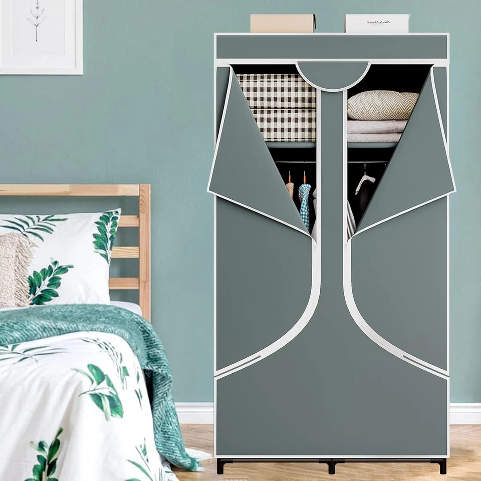 坚固金属便携式壁橱收纳盒带无纺布保护套,34 英寸高 — 第 4/4 张图片