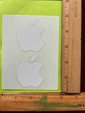 2x Genuine New Apple Logo Stickers Authentic iPhone iPad Macbook Sticker White