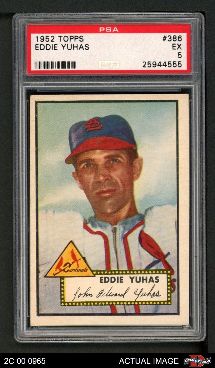 1952 Topps #386 Ed Yuhas Cardinals PSA 5 - EX