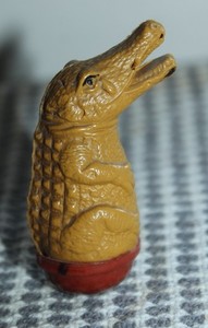 Antique CELLULOID Roly Poly ALLIGATOR Wobbler LOT JK