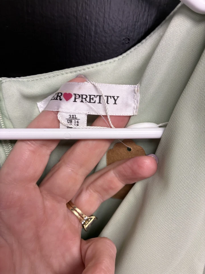 Vestido gris manga larga Ever Pretty para mujer - talla 3X Foto 4 de 4