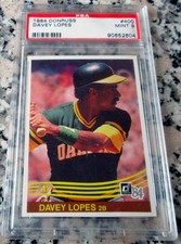 DAVEY LOPES 1984 Donruss PSA 9 MINT Oakland Athletics A's Uniform RIP POP 19🔥$$