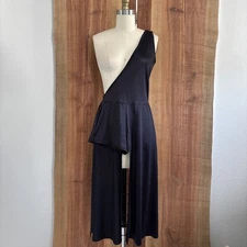 Vintage Curtain Call Black One Shoulder Dance Suit Shorts S Costume ASM P2451