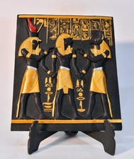 Egyptian Wall Hanging Set Horus Blessing Ramesses II Abu Simbel Black Gold Decor