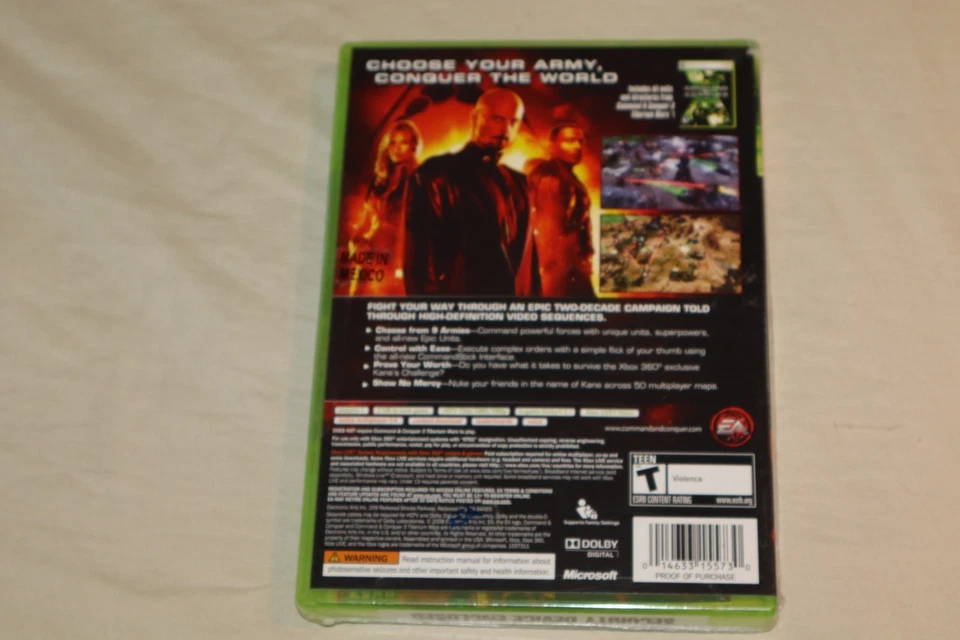 Command & Conquer 3: Kane's Wrath (Xbox 360, 2008) NEW SEALED - Image 3 of 4