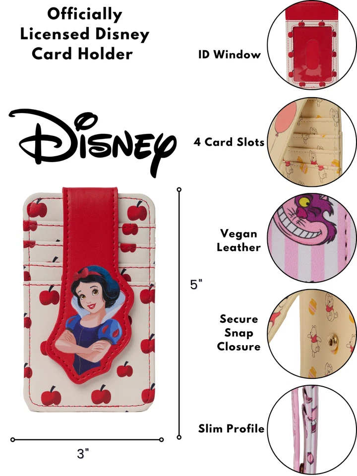 Mujer Disney Winnie the Pooh Tarjetero Billetera Botón Cierre a Presión Foto 3 de 4