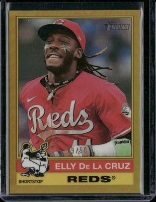 2025 Topps Heritage #263 Elly De La Cruz Chrome Gold Refractor #/50