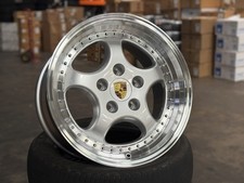 New 18x8 18x9.5 Porsche Carrera Classic Design 4 Wheel 5x130 997 993 Silver
