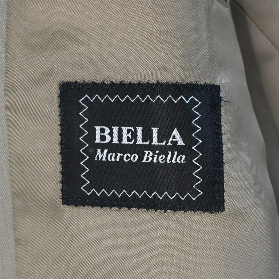 De Colección Y2K Boxy 2000s 42R 36x32 Beige Super 100s Lana Hombres Chaqueta Pantalones Traje Foto 4 de 4