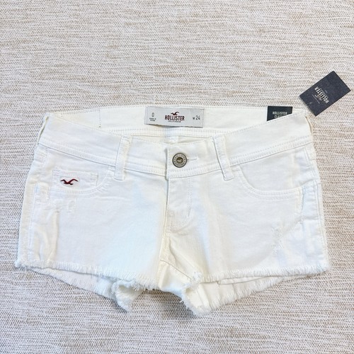 Brand New Hollister Women’s Denim Shorts White Size Low-rise US 0
